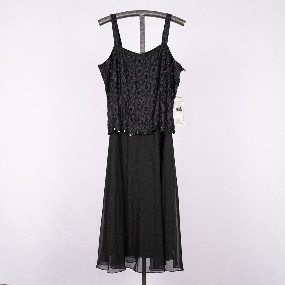 Women's Classic Black Lace Cocktail Dress Size 20W Fairycore Whimsigoth Witchy